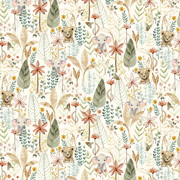 Mini Menagerie - P & B Textiles - 6118E - Packed Animal All Over